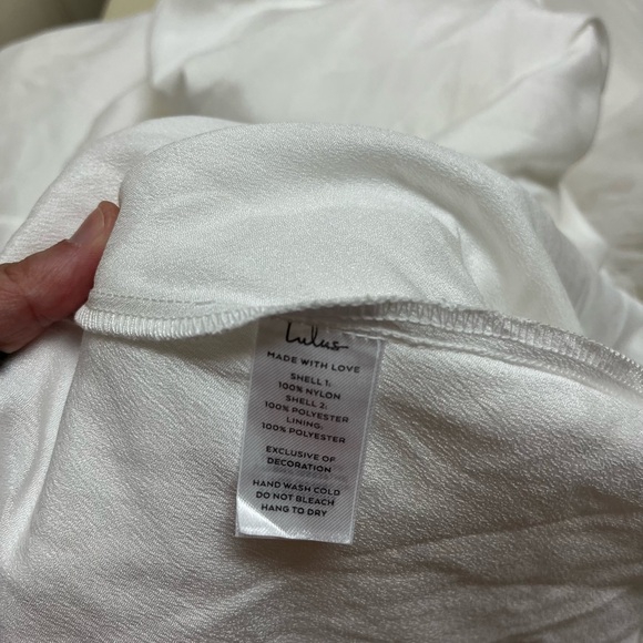 NWT Lulus XL white lace pearl beaded bodice wedding dress - Picture 10 of 16